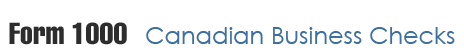 Form 1000 Canadian Business Checks