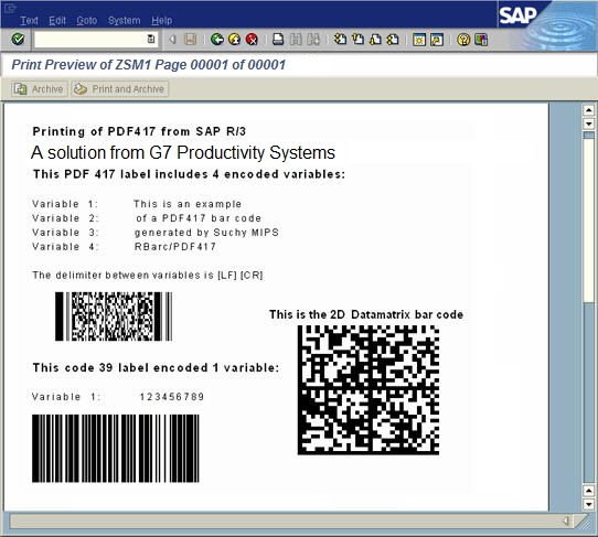 Sample output