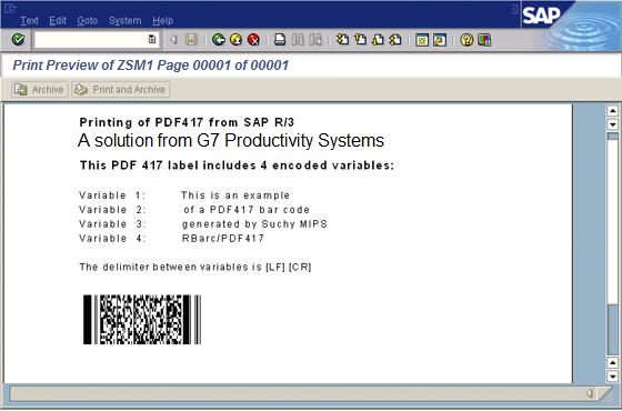 Sample output